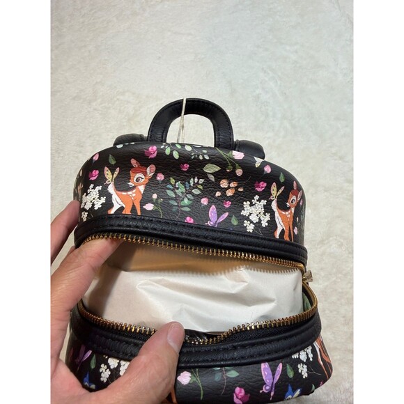 NWT Loungefly Disney Parks Bambi Mini Backpack Black Forest Friends Embroidered main image 6